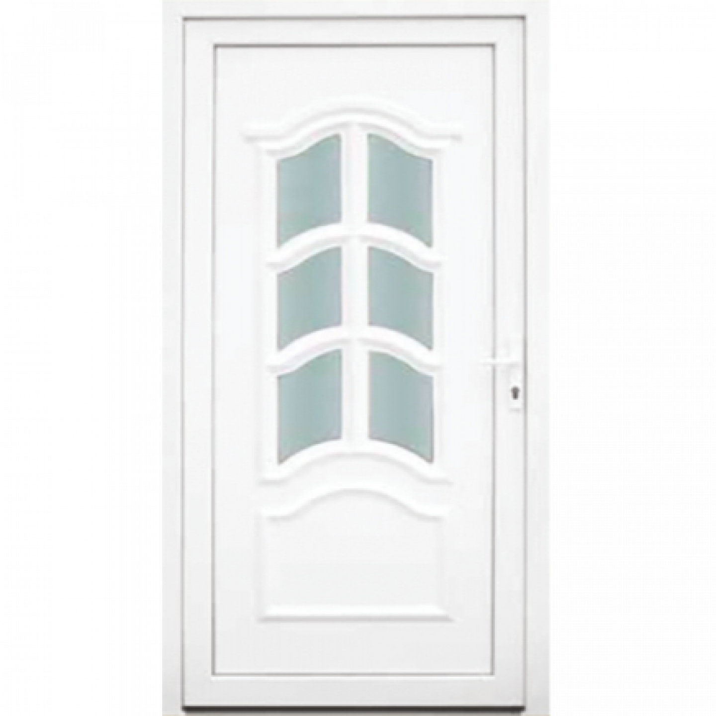 100x210 műanyag bejárati ajtó, Ipoly 6 üveges 