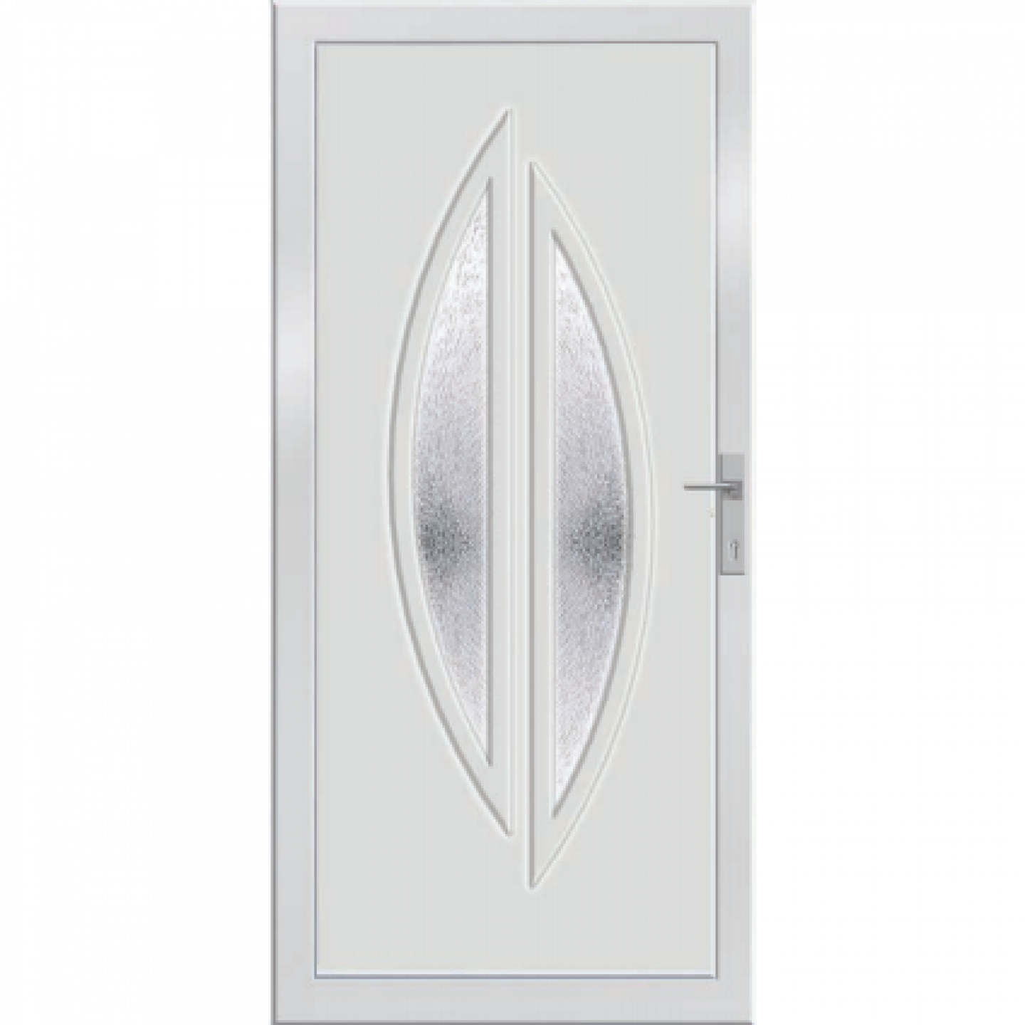 100x210 műanyag bejárati ajtó, King 2 üveges 